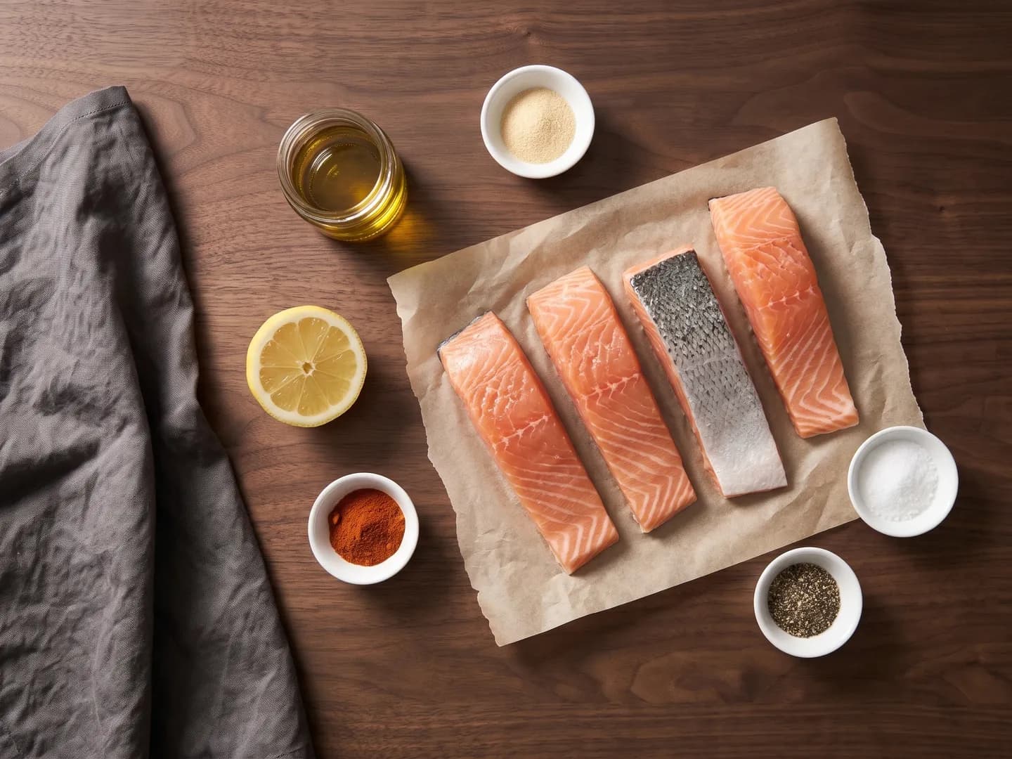 Ingredients for air fryer salmon