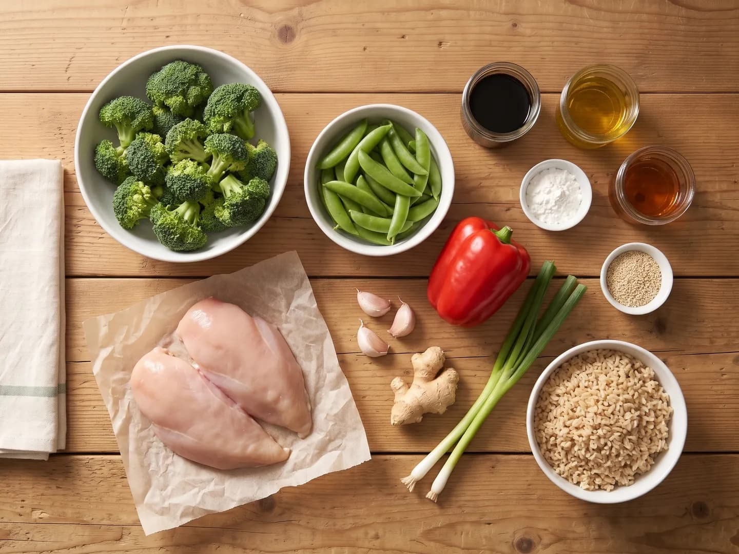 Ingredients for chicken stir fry