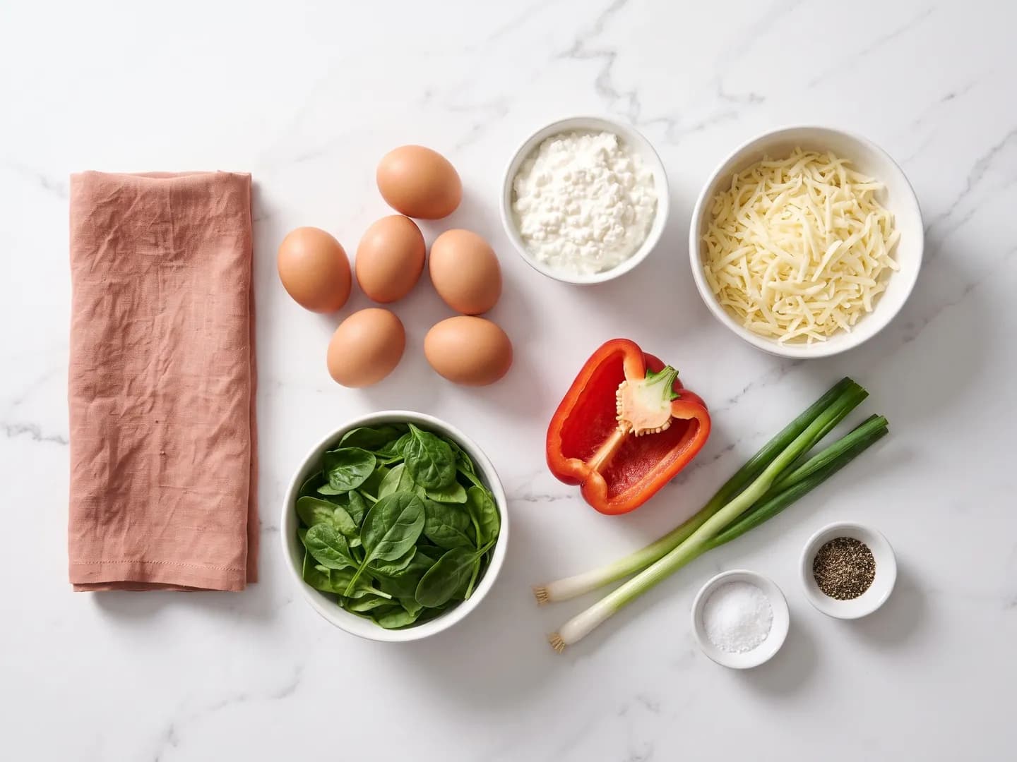 Ingredients for cottage cheese egg bites