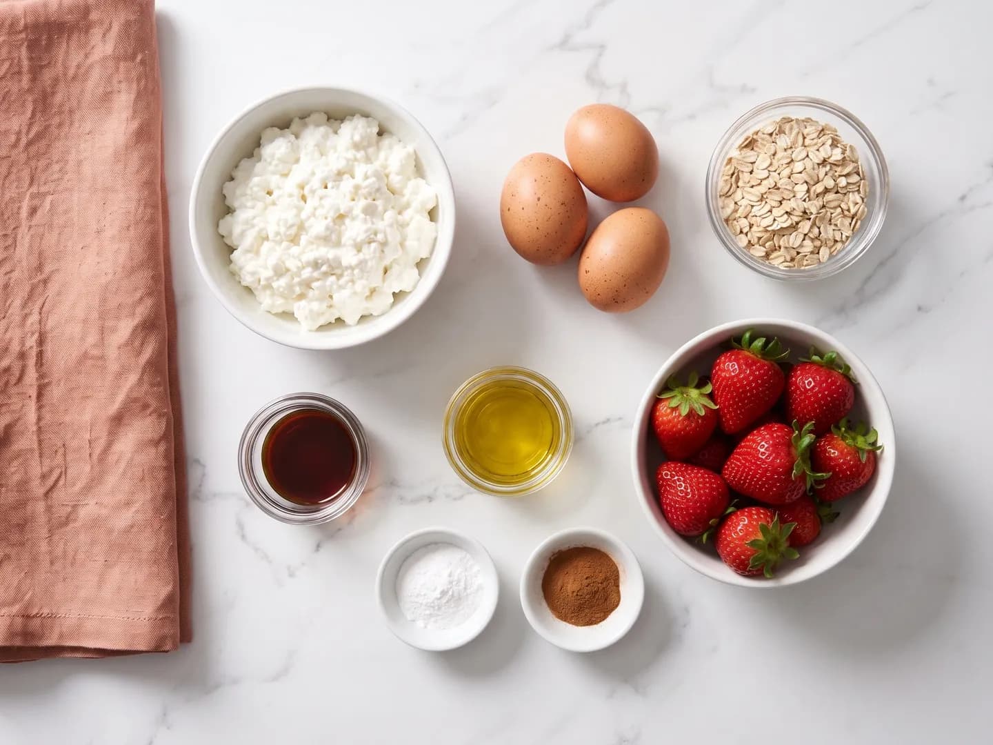 Ingredients for cottage cheese pancakes