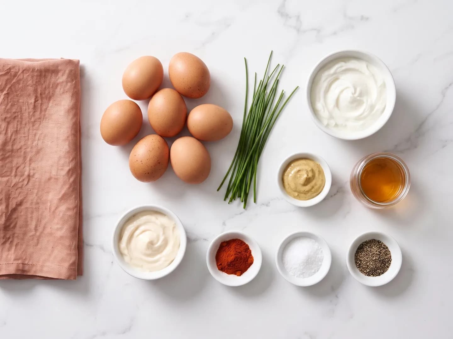 Ingredients for healthier deviled eggs