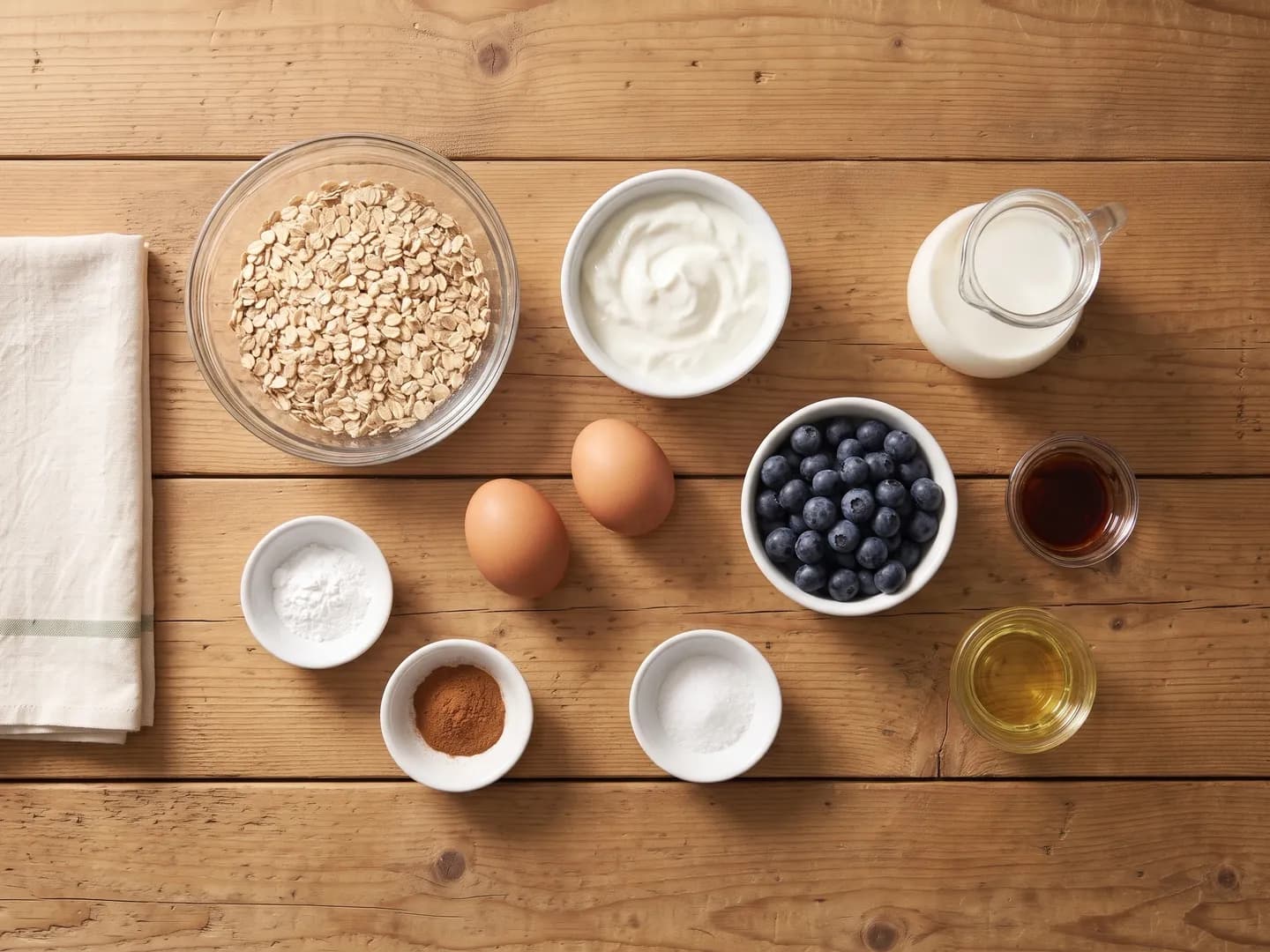 Ingredients for high-protein pancakes