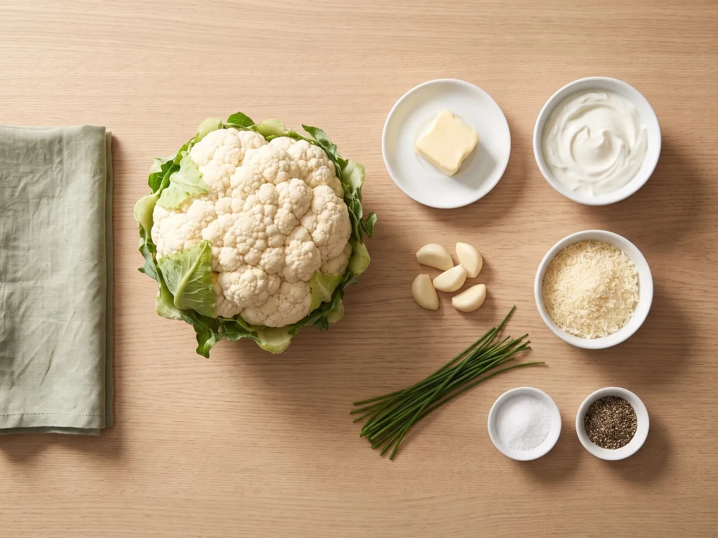 Ingredients for mashed cauliflower