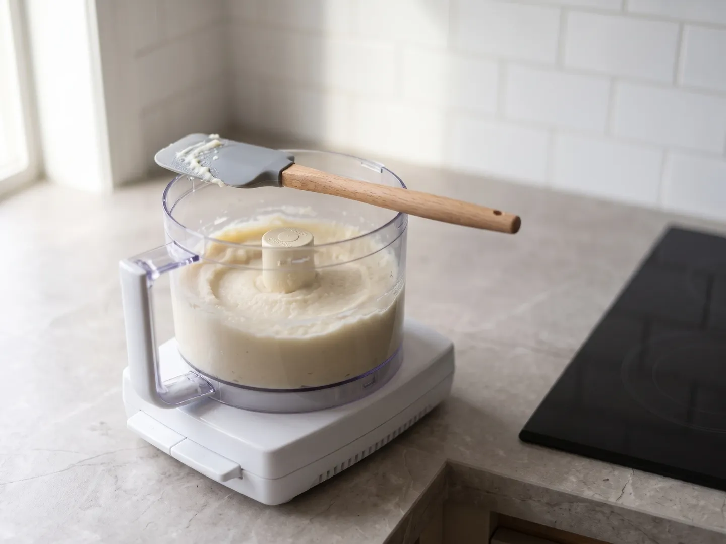 Blending cauliflower until smooth