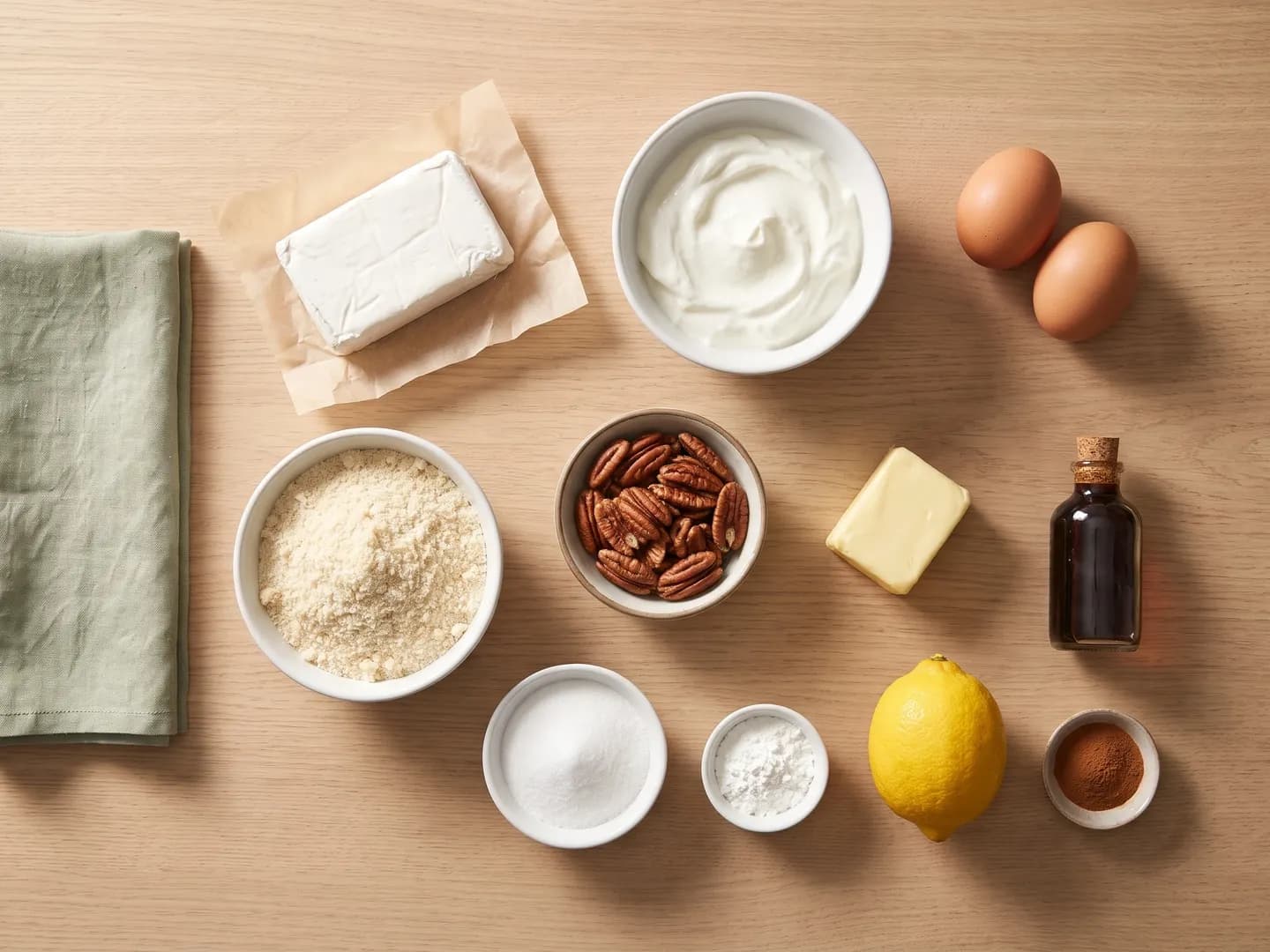 Ingredients for pecan pie cheesecake