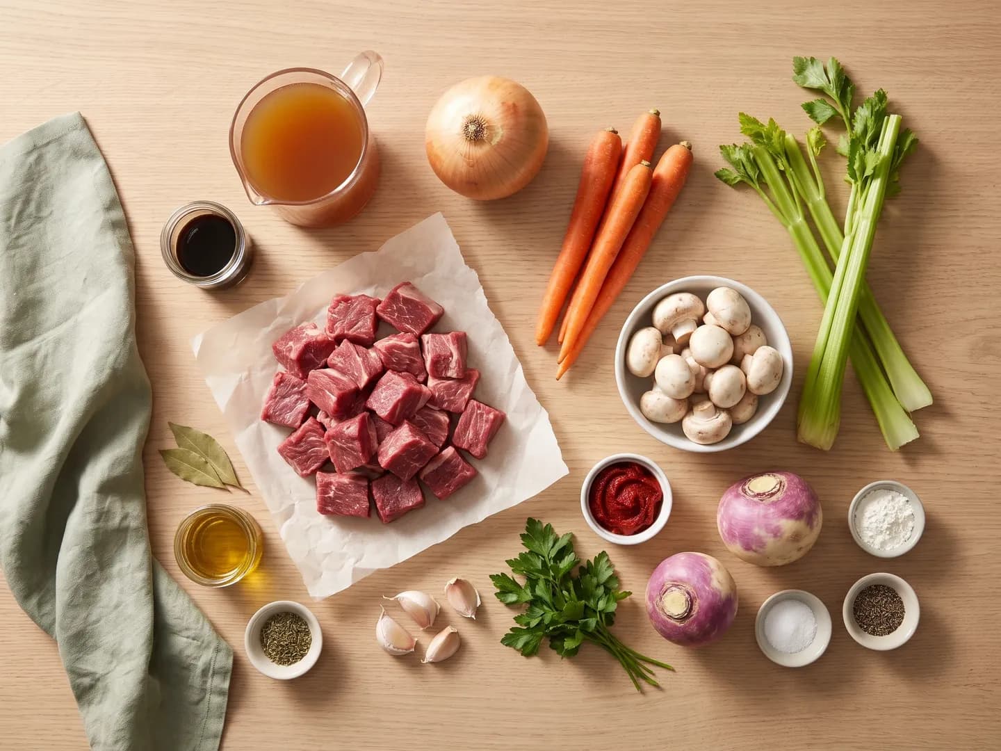 Ingredients for slow-cooker beef stew