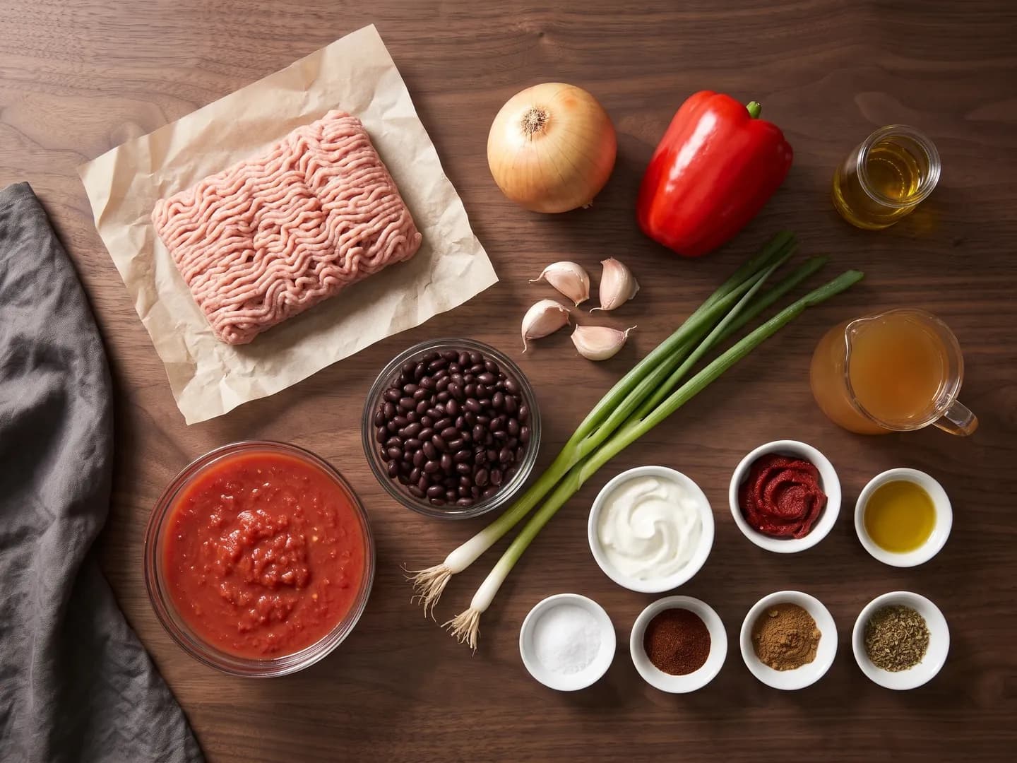 Ingredients for turkey chili