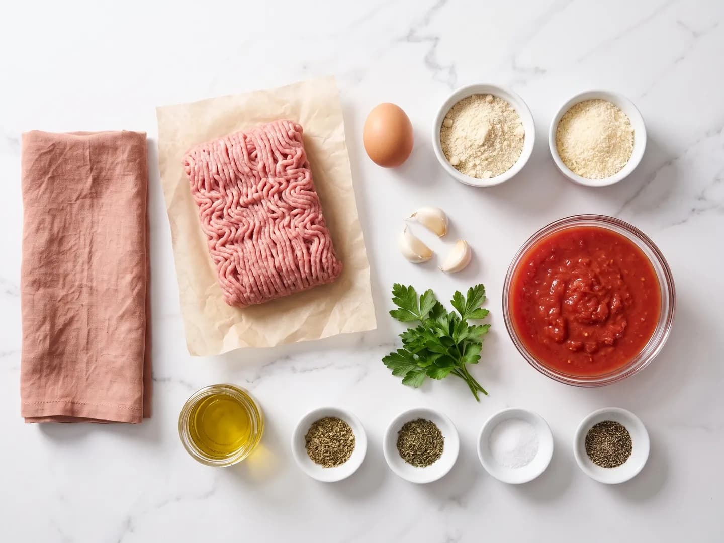 Ingredients for turkey meatballs