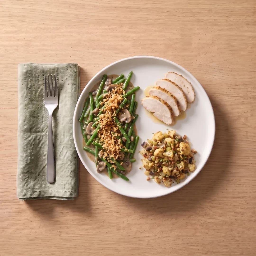Thanksgiving plate with cauliflower stuffing